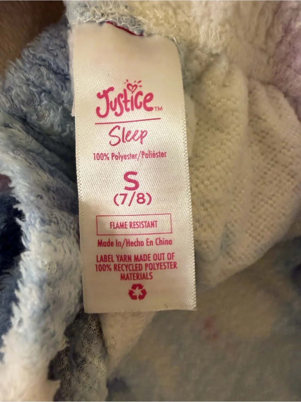 Justice Plush Crewneck Sweater in Cream, Light Blue & Pink Tie-Dye